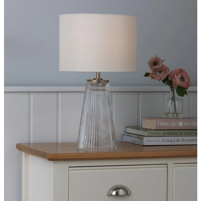 Buy Argos Home Le Marais Pressed Glass Table Lamp - Cream | Table lamps | Argos