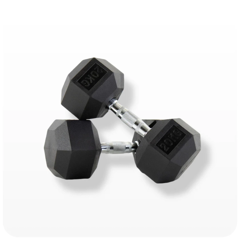 Hex Dumbbells Set 2.5kg-30kg Pair Hand Weights Rubber Encased Gym