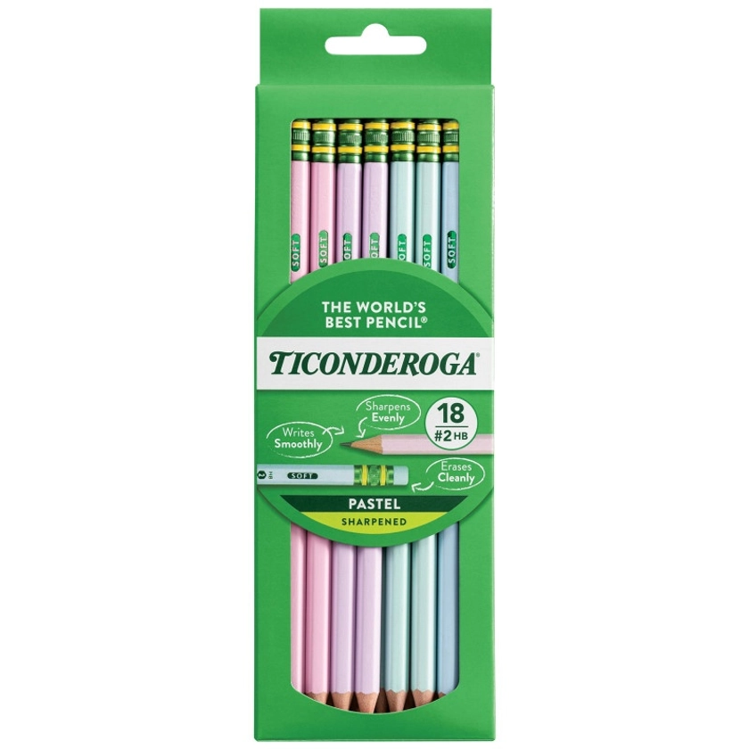 Wooden Pencil Pastel 18Ct Sharpened Ticonderoga