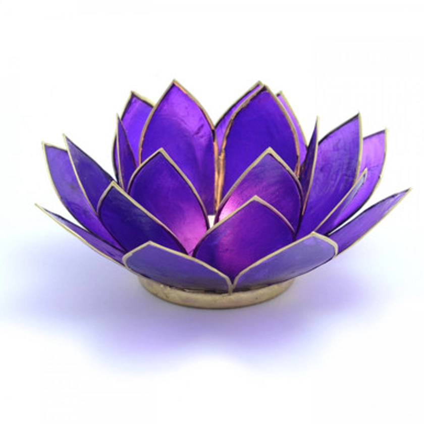 Purple Lotus Flower Tea Light Holder (Crown Chakra)