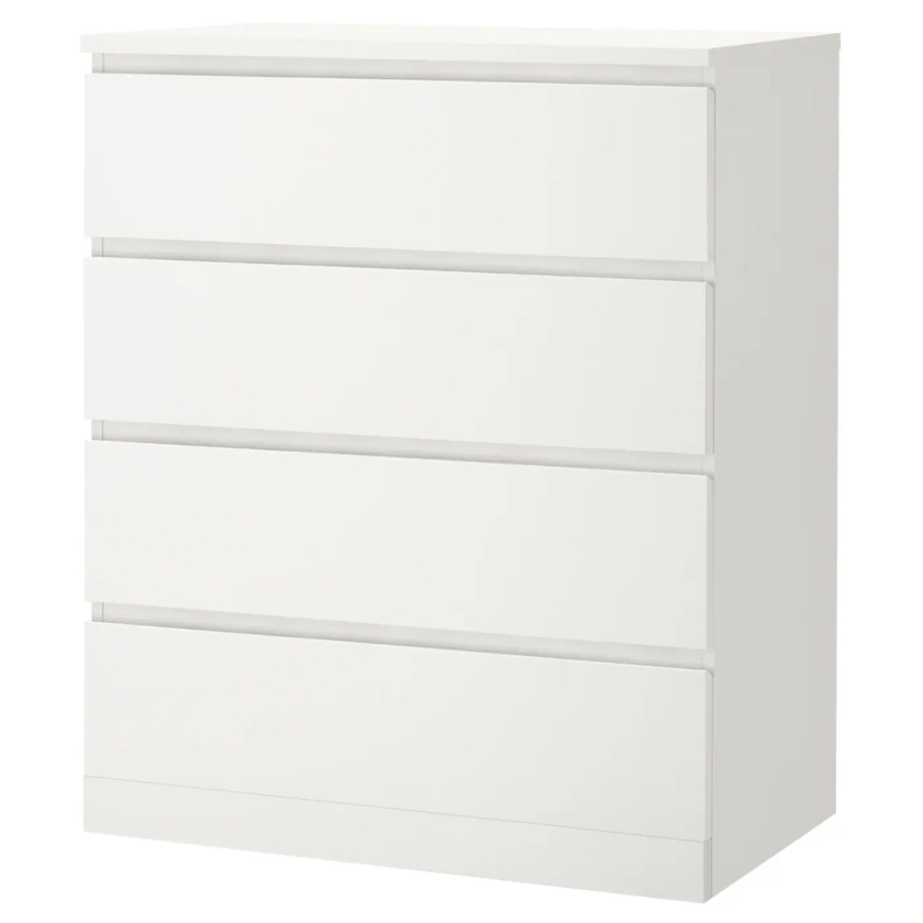 MALM white, Chest of 4 drawers, 80x100 cm - IKEA