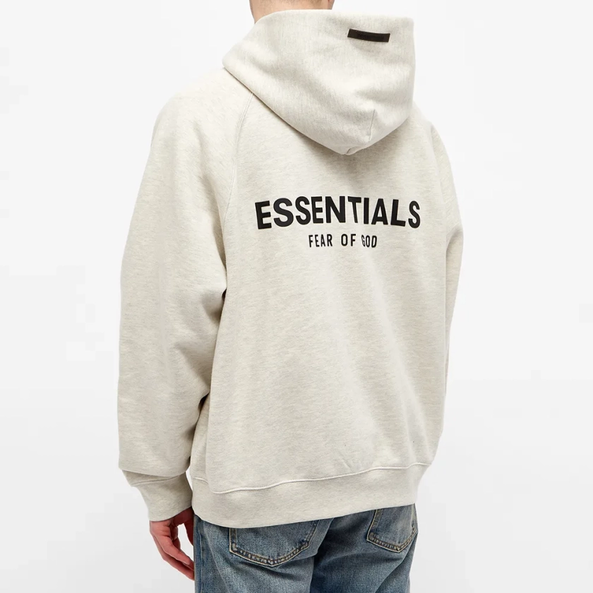 Fear of God ESSENTIALS Pull-Over Hoody Light Heather Oatmeal | END.