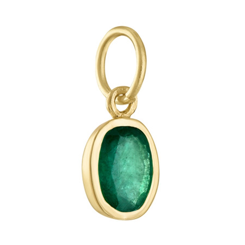 Single Birthstone - May Emerald 14K Gold Charm