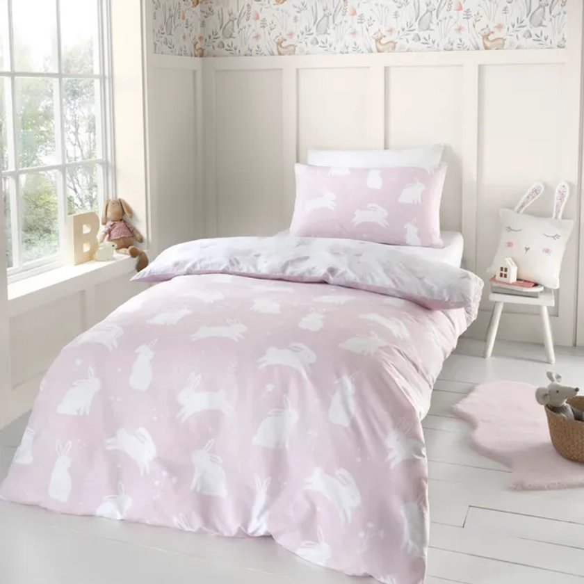 Pink Bunnies Duvet Cover and Pillowcase Set