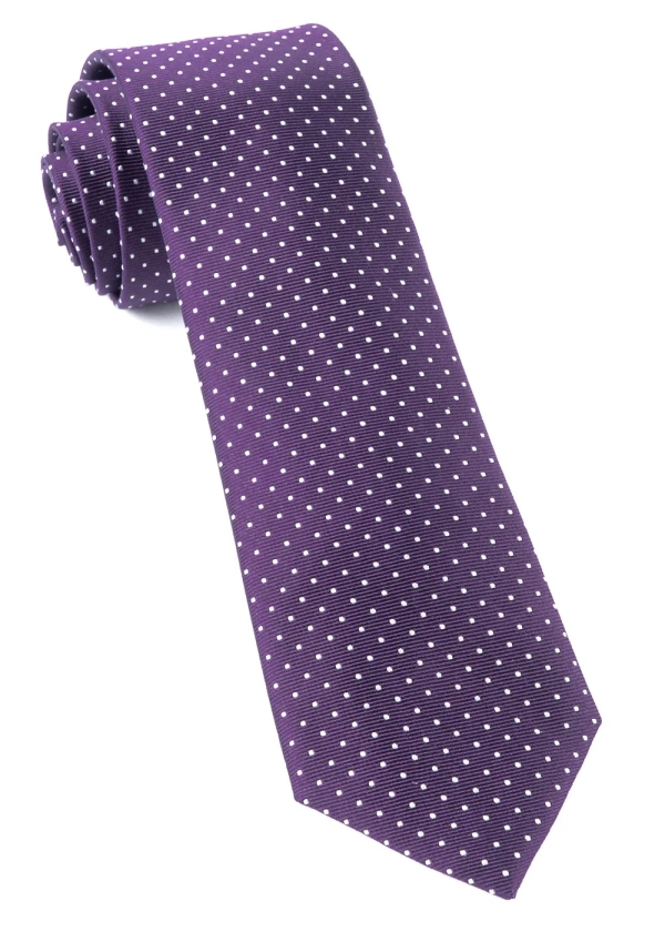 Mini Dots Eggplant Tie | Silk Ties | Tie Bar