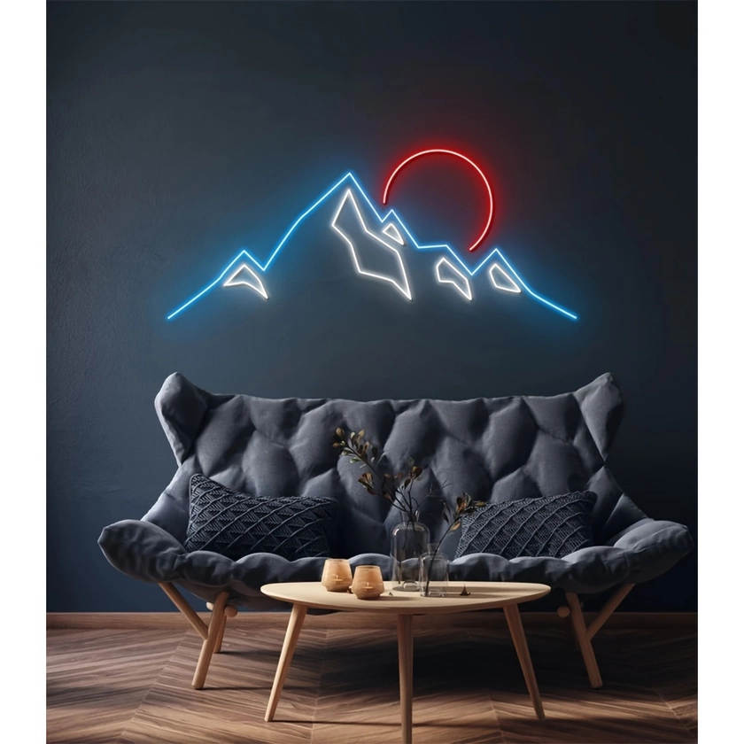 Sunset Mountain Led Neon Sign Wall Decor Usb Powered Multi - Temu