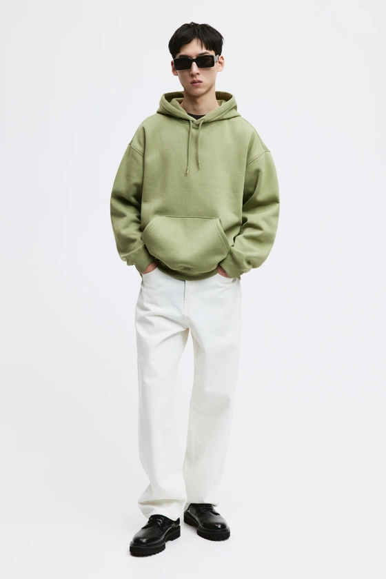 Loose Fit Hoodie - Green - Men | H&M GB