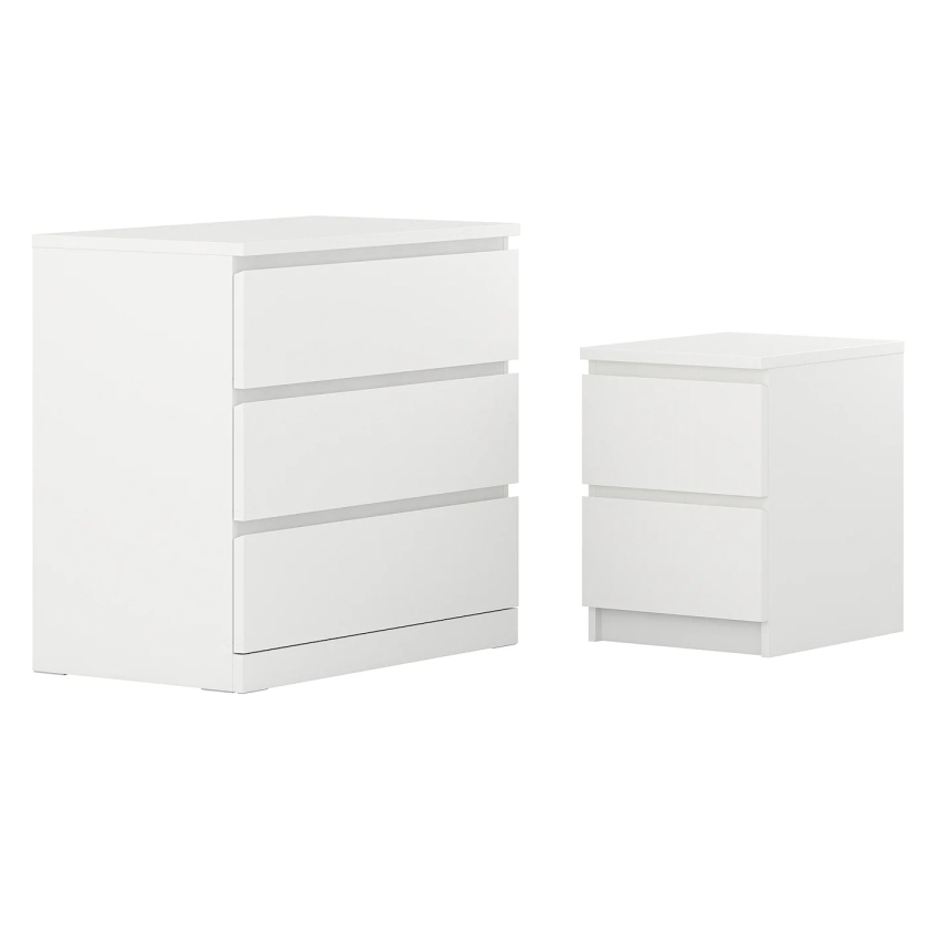 MALM bedroom furniture, set of 2, white - IKEA