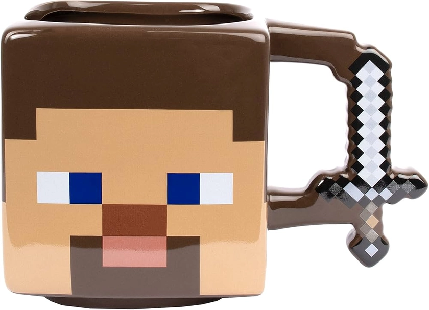 Minecraft - Minecraft Mug - Ceramic Mug - 650 ml Capacity - Minecraft Steve Mug - Novelty Mug - Coffee Mug - Minecraft Merchandise - 3D Minecraft Game - Gaming Merchandise