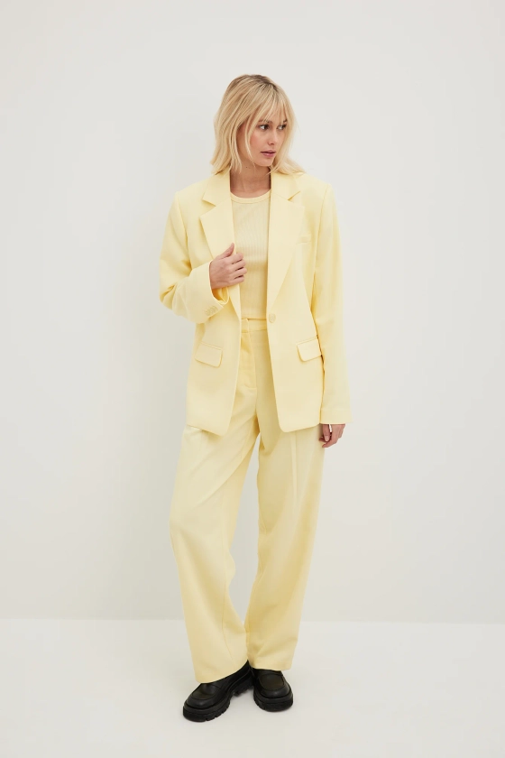 High Waisted Suit Trousers Jaune