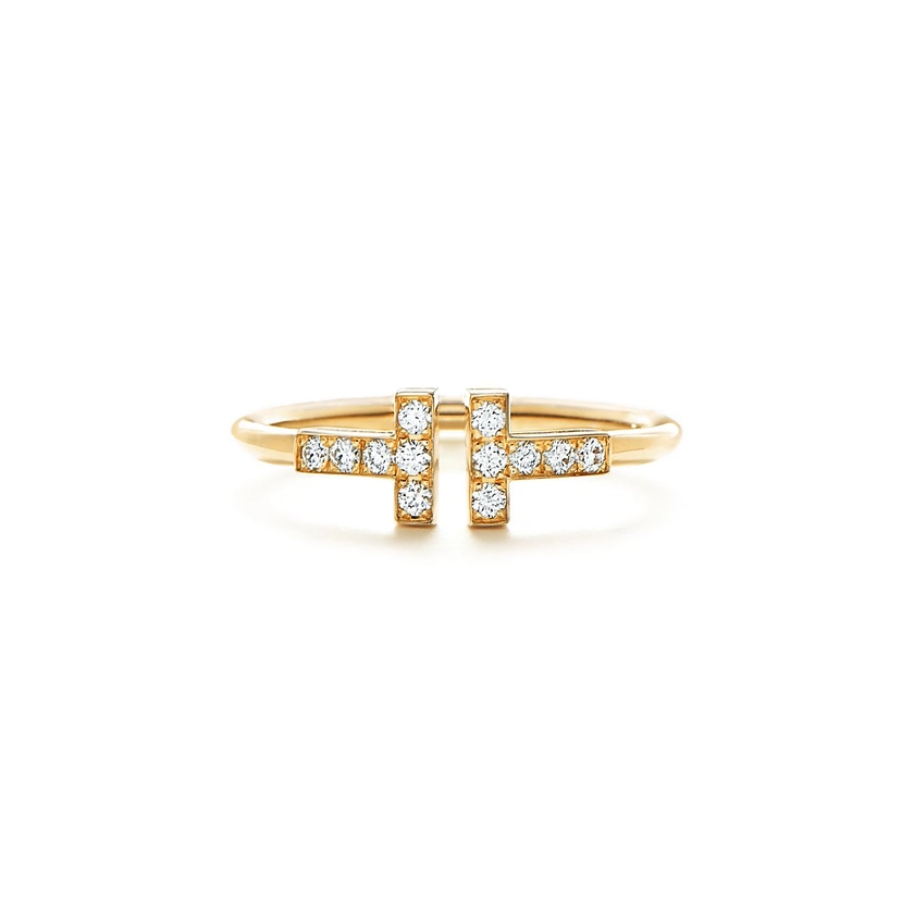 Tiffany T Diamond Wire Ring in Yellow Gold | Tiffany & Co. US