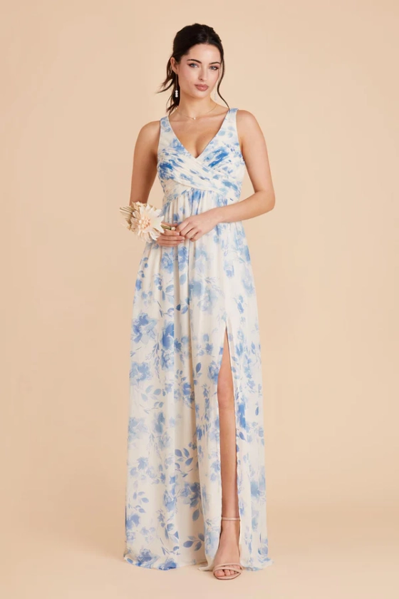 Laurie Empire Dress - Blue Rococo Floral