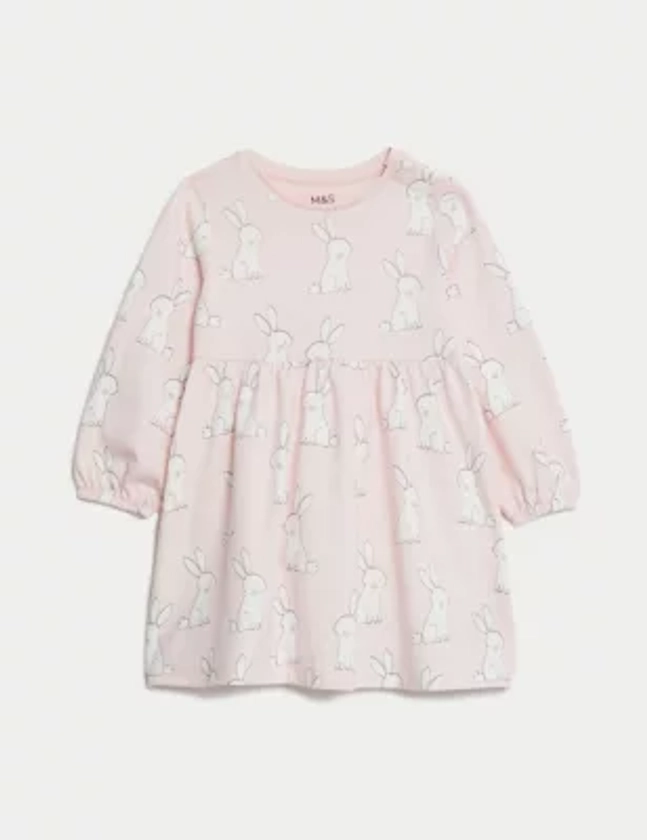 Pure Cotton Bunny Dress (0-3 Yrs) | M&S Collection | M&S