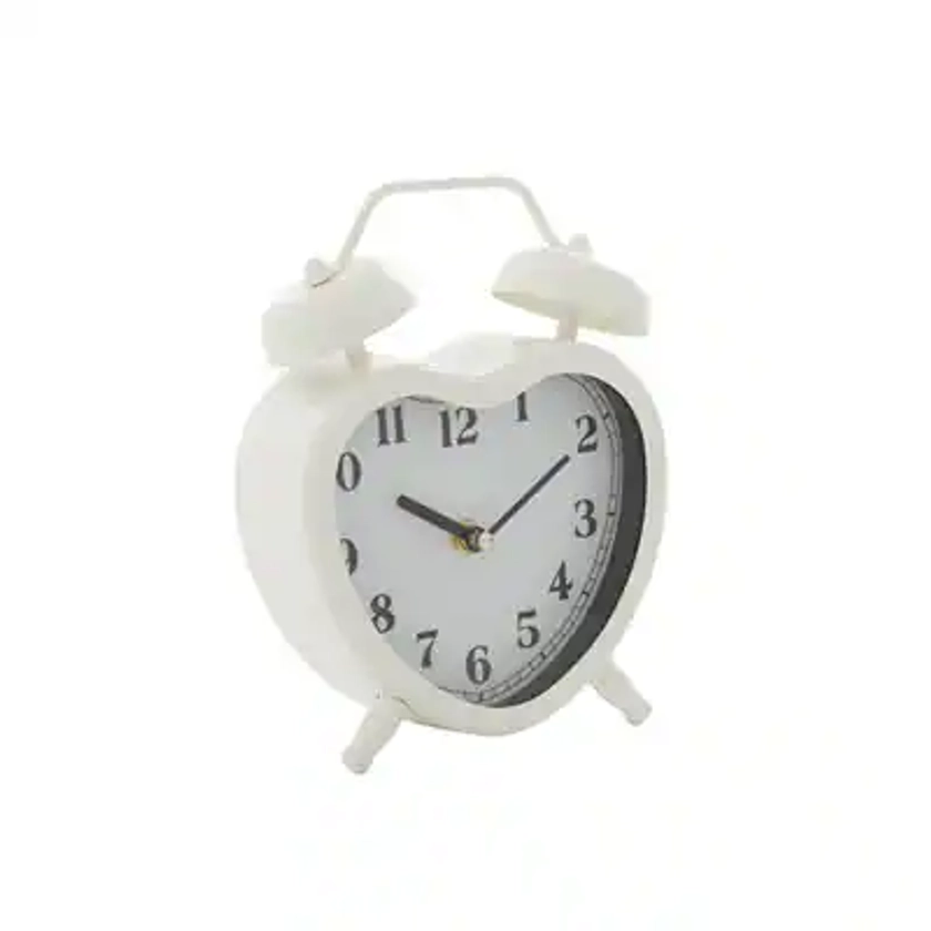 8.5" White Metal Heart Farmhouse Clock | Michaels