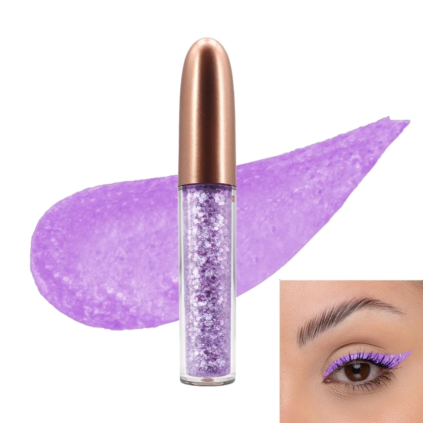 &quot;Delineador  Ojos Glitter Liquido Escarchado Purpura Claro&quot;