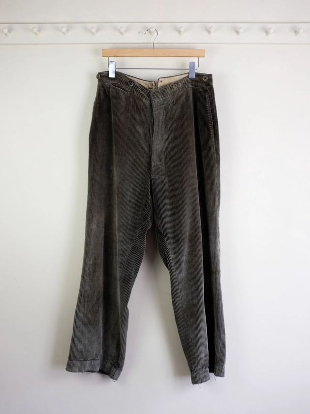 1930s Faded Brown Corduroy Trousers — SUNLESS