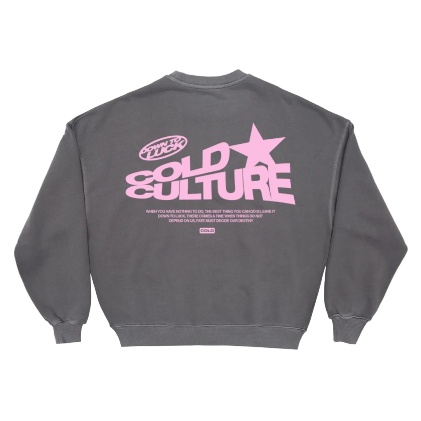 DOWN TO LUCK CREWNECK SMOKEY GREY