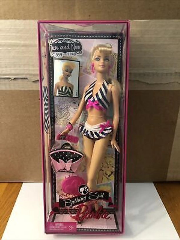 1959 50th Anniversary Then & Now 2008 Bathin Suit Barbie Doll Vintage Mattel NIB | eBay