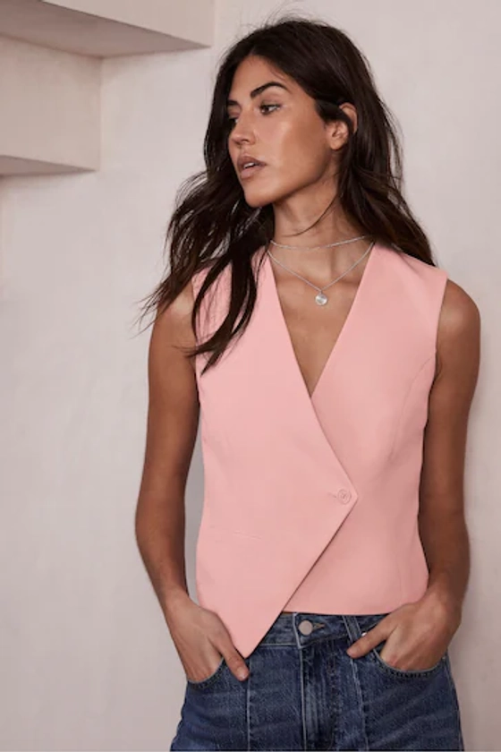 Buy Mint Velvet Pink Asymmetric Waistcoat from the Next UK online shop