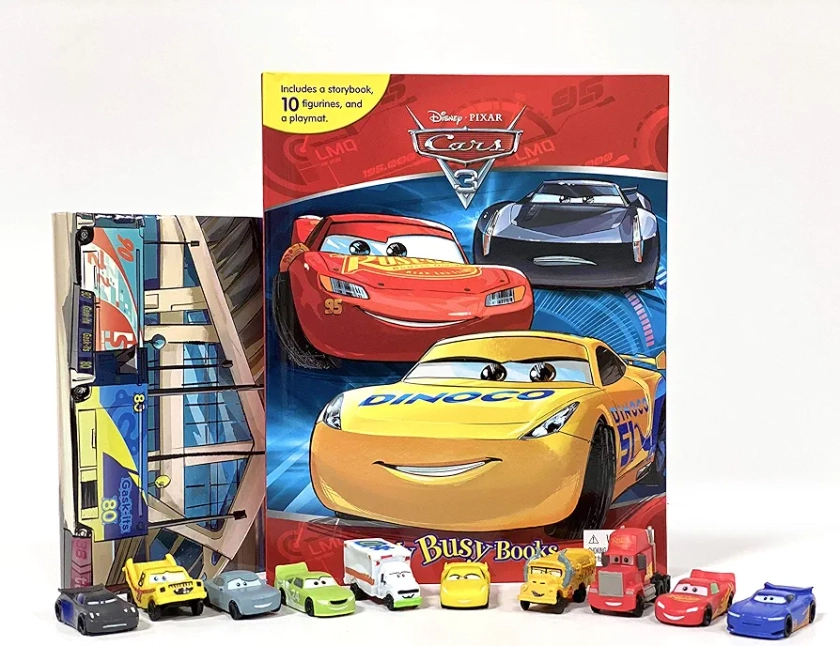 Phidal - Disney/Pixar Cars 3 My Busy Book -10 Figurines and a Playmat