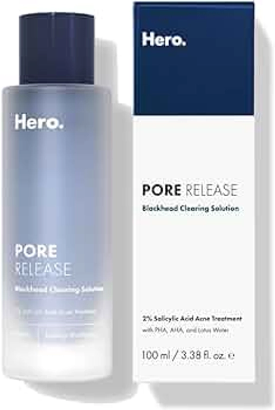 Hero Cosmetics Pore Release Blackhead Clearing Solution - Exfoliating Toner Featuring BHA, PHA, AHA and 2% Salicylic Acid (100 ml)
