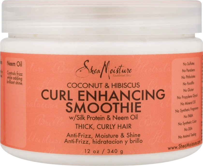 SheaMoisture Curl Enhancing Hair Styling Cream Hair Gel with Silk Protein and Neem Oil, 12 oz