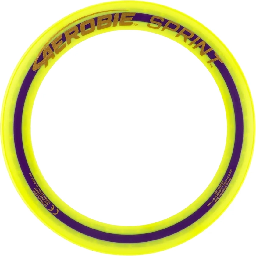 Aerobie Sprint Ring Outdoor Flying Disc, 10 Inches, Yellow