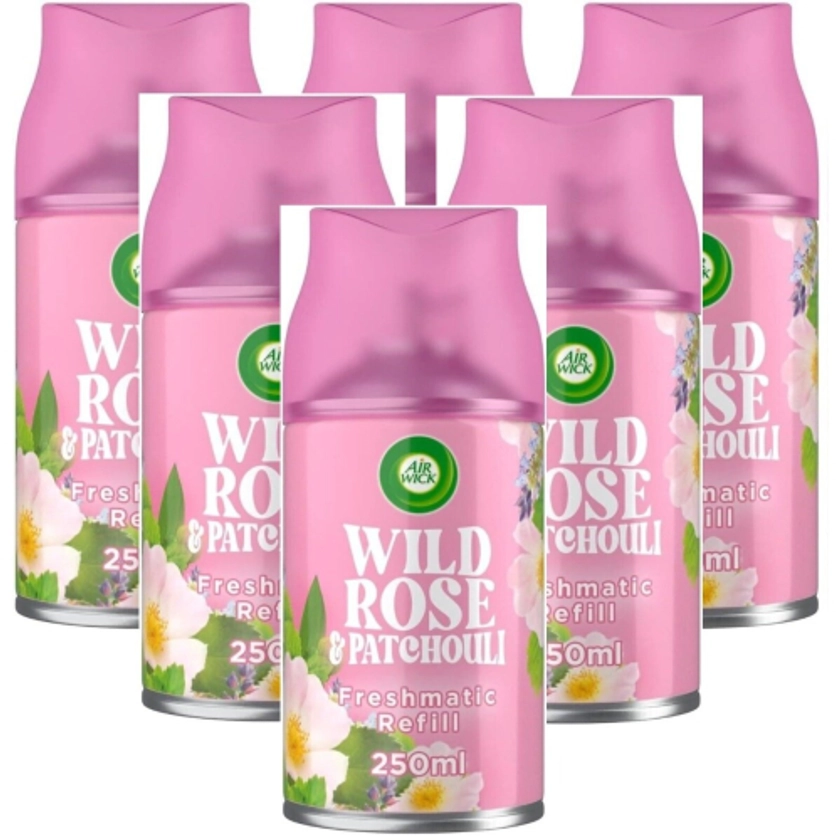 6 x Air Wick Freshmatic Max Automatic Spray Refill 250ml - Wild Rose & Patchouli on OnBuy