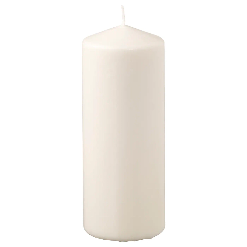 FENOMEN Unscented pillar candle, natural, 19 cm - IKEA