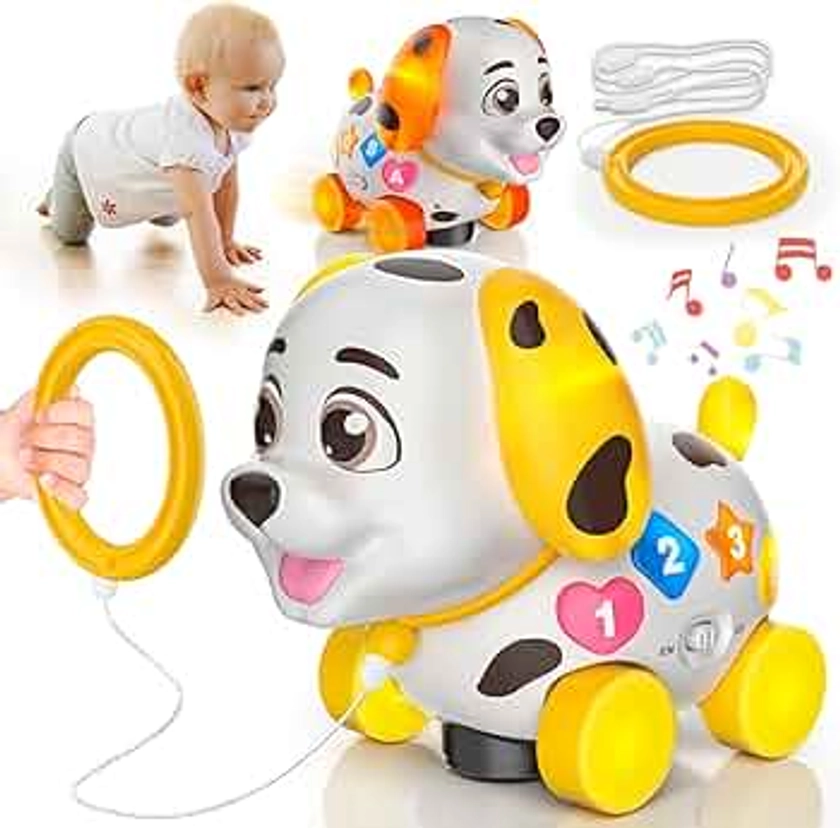 Baby Musical Puppy Toys 6-12 Months, 1 Year Old Girl Boy Gifts, Bilingual Toys 12-18 Mths, Early Developmental Learning Educational Toys for Toddlers 1-3, 1-2 Yrs Old Birthday Gift