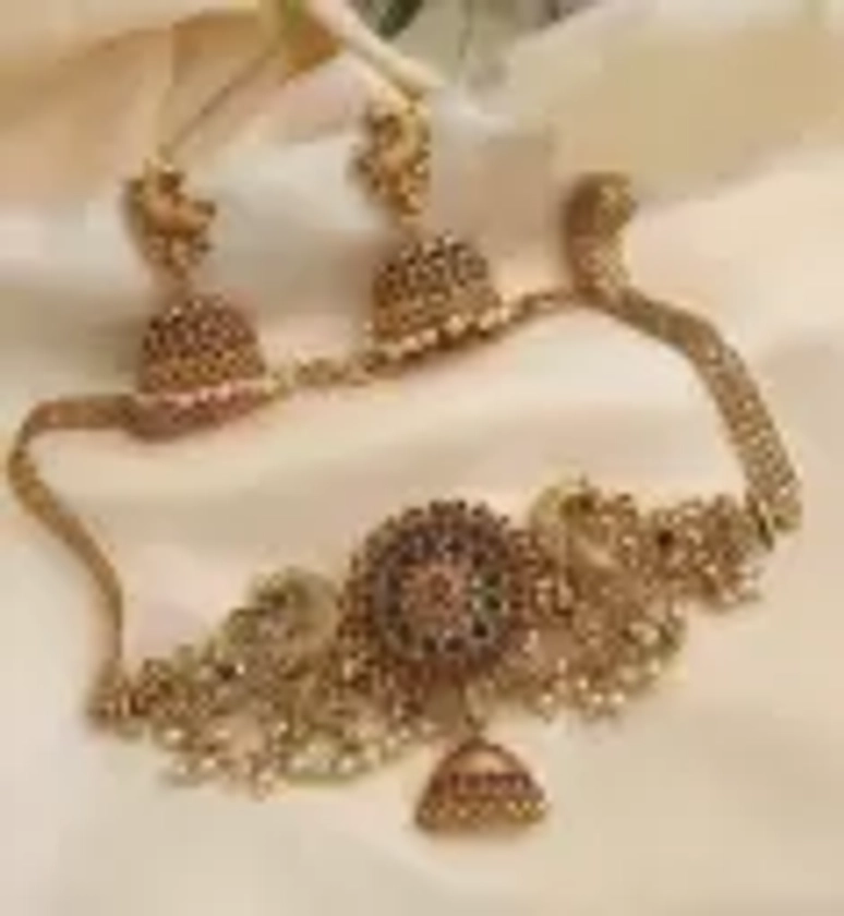 ROFARWORD Brass, Copper Gold-plated Gold Jewellery Set