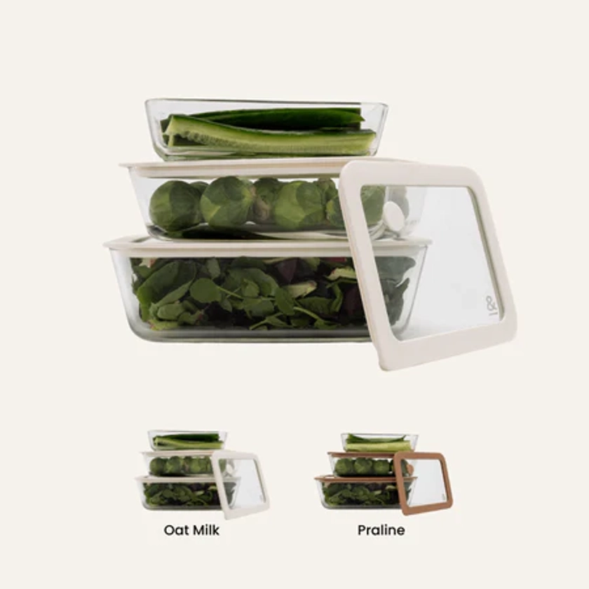 Glass Food Containers | Rectangle Mixed 3pk