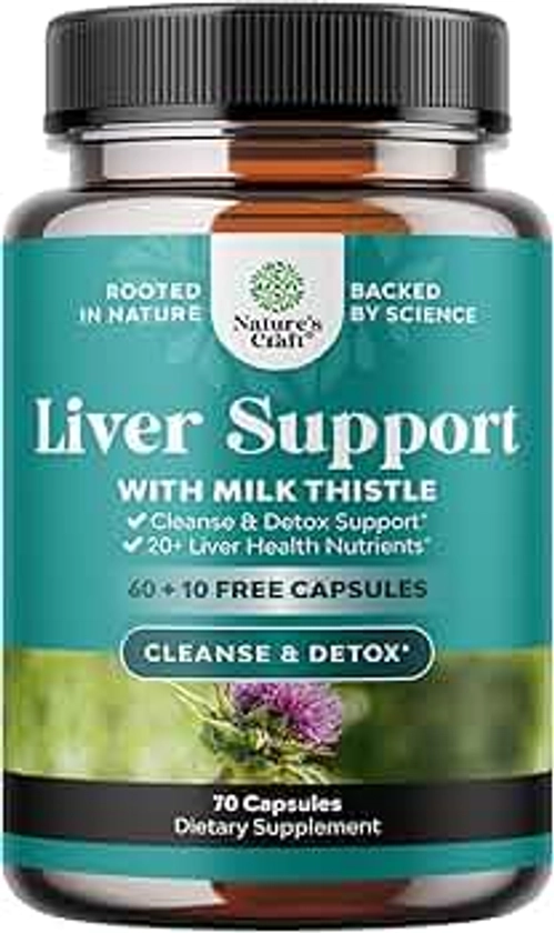 Liver Cleanse Detox & Repair Formula - Herbal Liver Support Supplement with Milk Thistle Turmeric Dandelion Root & Artichoke Extract for Liver Health - Silymarin Milk Thistle Liver Detox Capsules