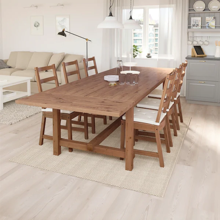 NORDVIKEN Table extensible, vernis effet anc, 210/289x105 cm - IKEA