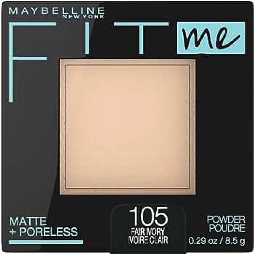 Maybelline New York Fit Me Matte + Poreless Pressed Face Powder Makeup, Fair Ivory, 0.28 Oz