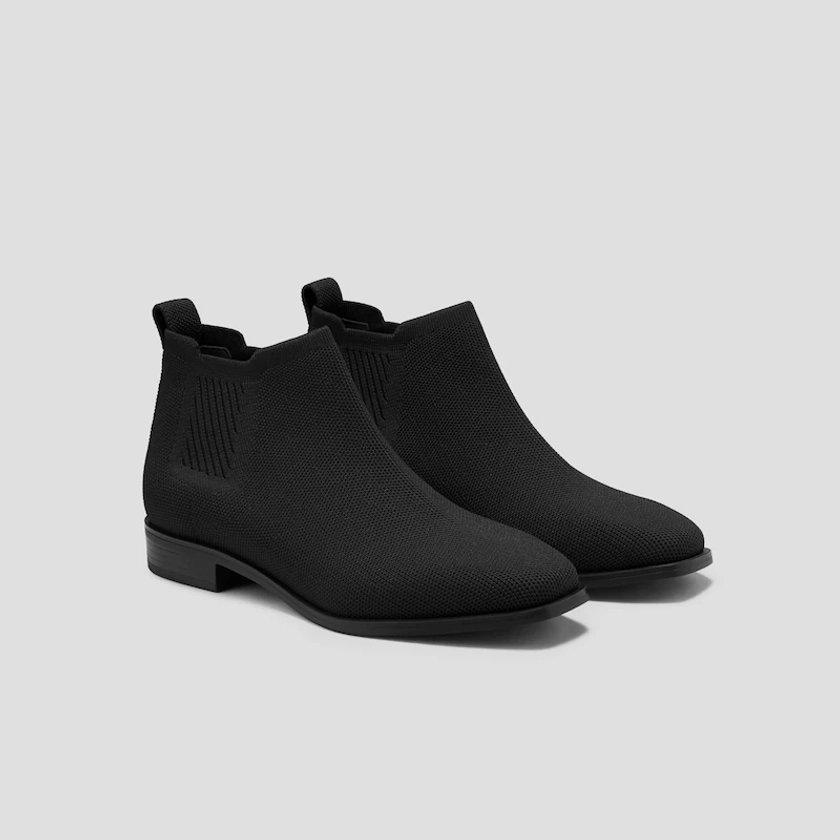 Ryan Pro Square-Toe Water-Repellent Ankle Boots in Black | VIVAIA