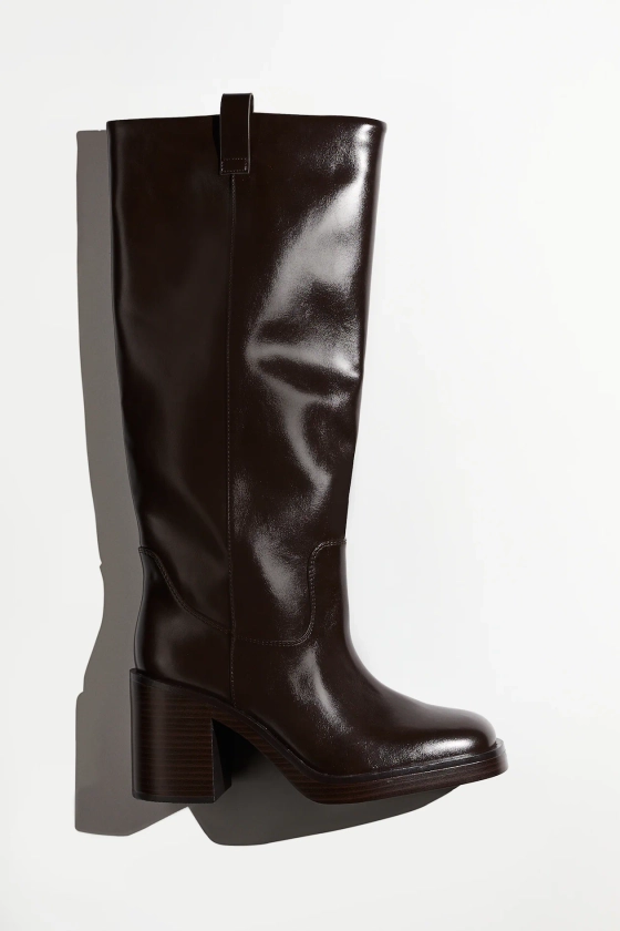 Knee-high boots - High heel - Dark brown - Ladies | H&M GB