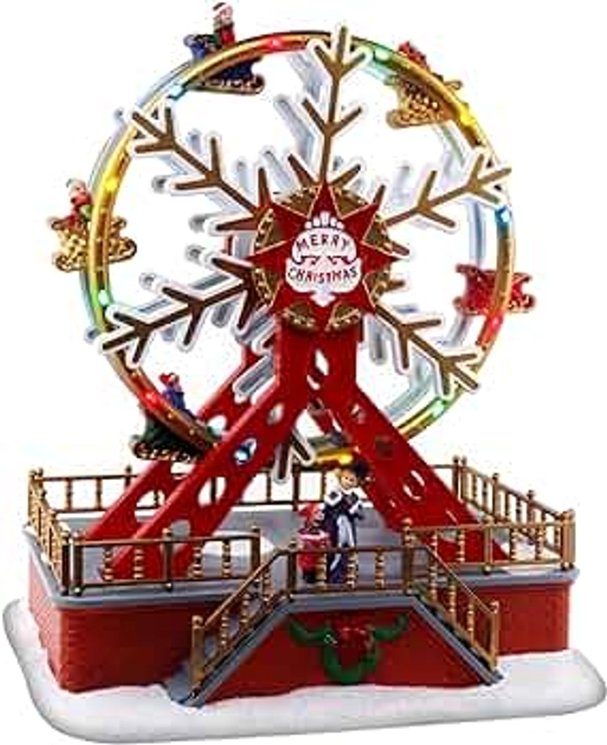 Christmas Ferris Wheel - Animated Pre-lit Musical Christmas Village - Perfect Addition to Your Carnival Christmas Decorations & Snow Village Displays 11 in