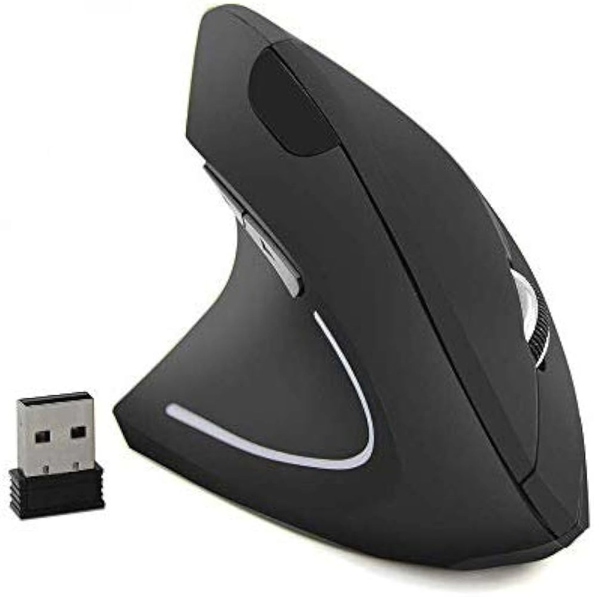 BeWishes Souris Ergonomique Main Gauche, Souris Verticale sans Fil 2.4G pour gaucher Souris Ergonomique, 3 DPI réglables (800/1200/1600), spécialement pour Les gauchers