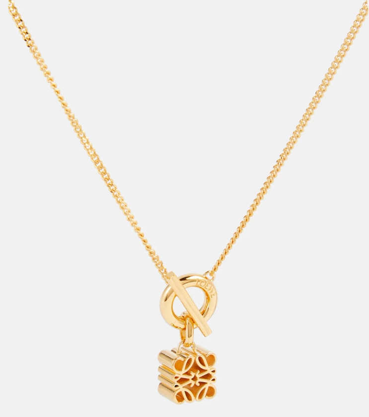 LOEWE Anagram 24kt gold-plated sterling silver necklace Mytheresa