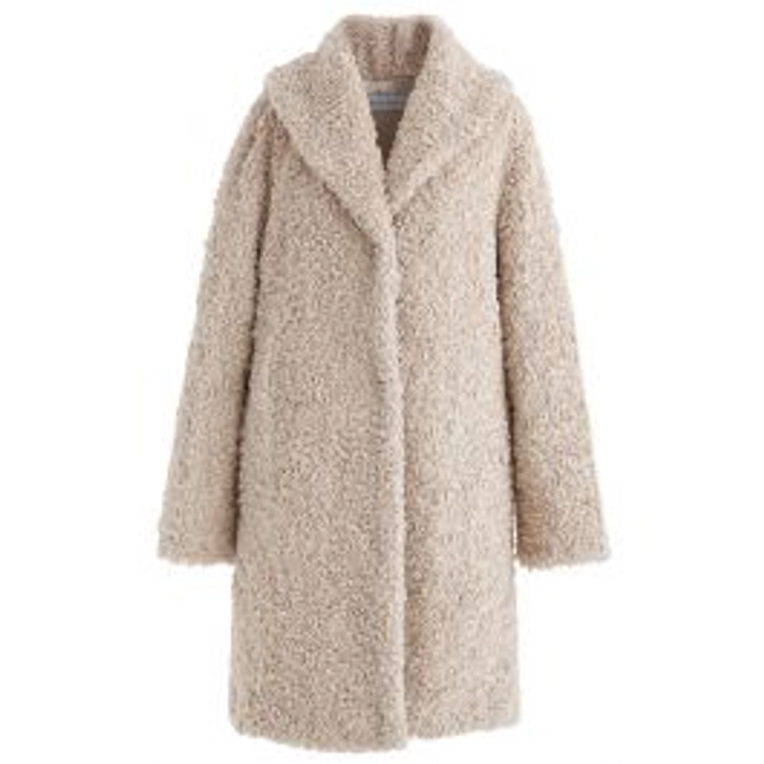 Feeling of Warmth Faux Fur Longline Coat in Sand