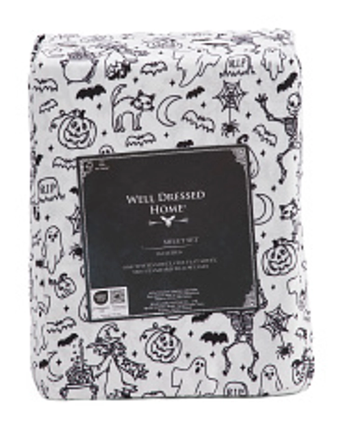 Spooky Doodle Sheet Set | Fall Decor | T.J.Maxx