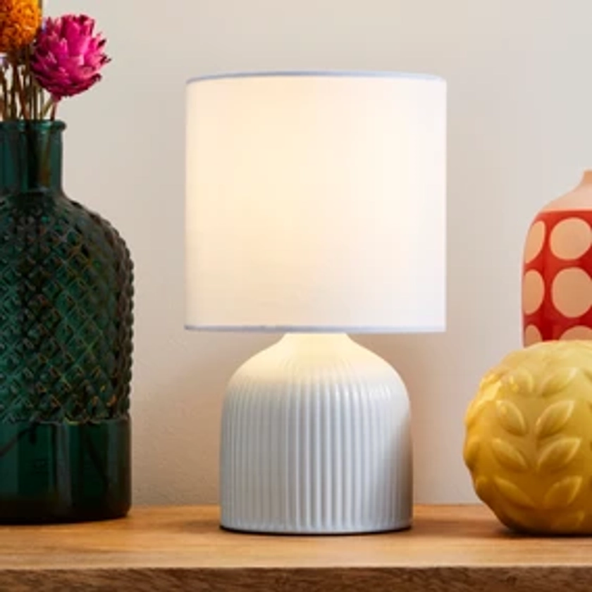 Hebe Ribbed Ceramic Table Lamp