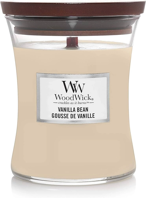 Woodwick Medium Hourglass Scented Candle, Vanilla Bean with Crackling Wick, Burn Time: Up to 60 Hours : Amazon.co.uk: Home & Kitchen