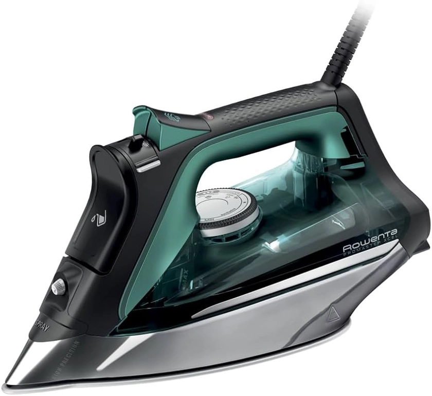 ROWENTA Plancha de vapor Pro Master Xcel Steam Iron. Capacidad de 310 ml, resultados profesionales en casa, diseño ergonómico. Verde, plata y negro, DW8360U1