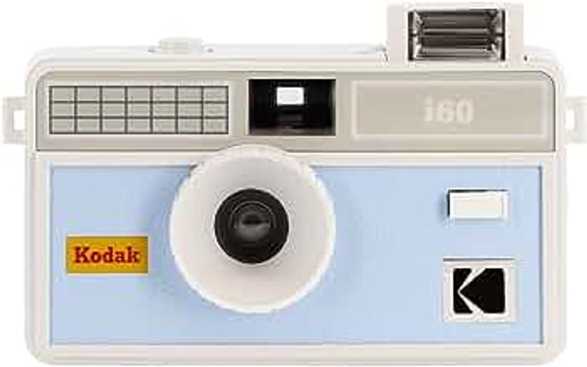 Kodak i60 Reusable 35mm Film Camera - Retro Style, Focus Free, Built in Flash, Press and Pop-up Flash (Baby Blue)