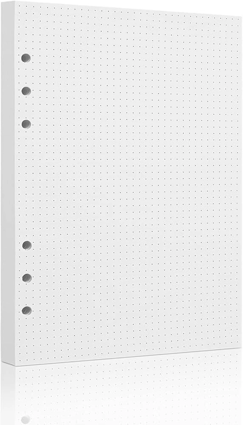 A5 Dot Grid Paper, 100GSM A5 Dotted Refill Paper for 6 Ring Refillable Binder/Planner/Diary Journals/Painting -Dotted Pages,80 Sheets/160 Pages (Dot Grid-A5)