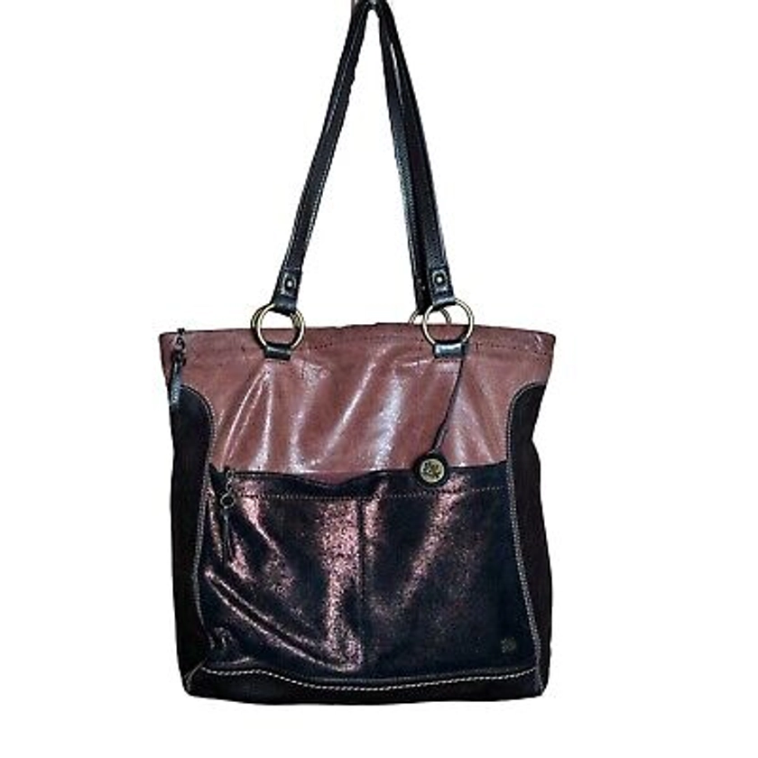 The Sak Patchwork Leather Shoulder Bag with Shimmer Pocket