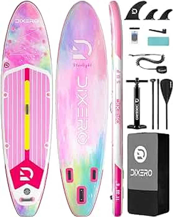 Inflatable Stand Up Paddle Board 11'*33", Extra Wide Paddle Boards for Adults, SUP with Premium Accessories, Adjustable Paddle, Hand Pump, Bottom Fin, Leash Waterproof Phone Bag