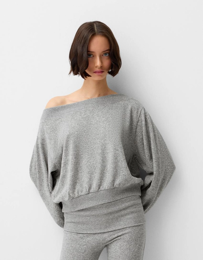 Asymmetric soft touch sweater